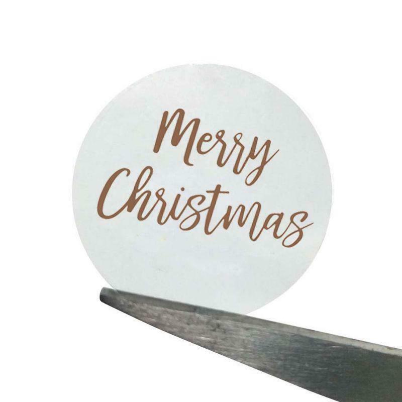 500pcs Round Transparent Merry Christmas Stickers Envelope Gift Cards Seal Label