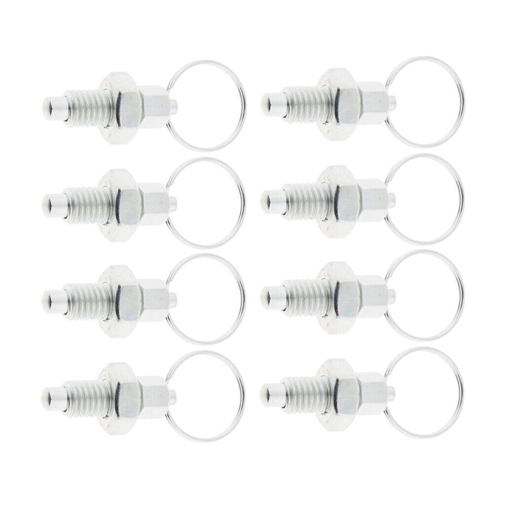 M8 Index Plunger with Ring Pull Spring Loaded Retractable Locking Pins, 8X