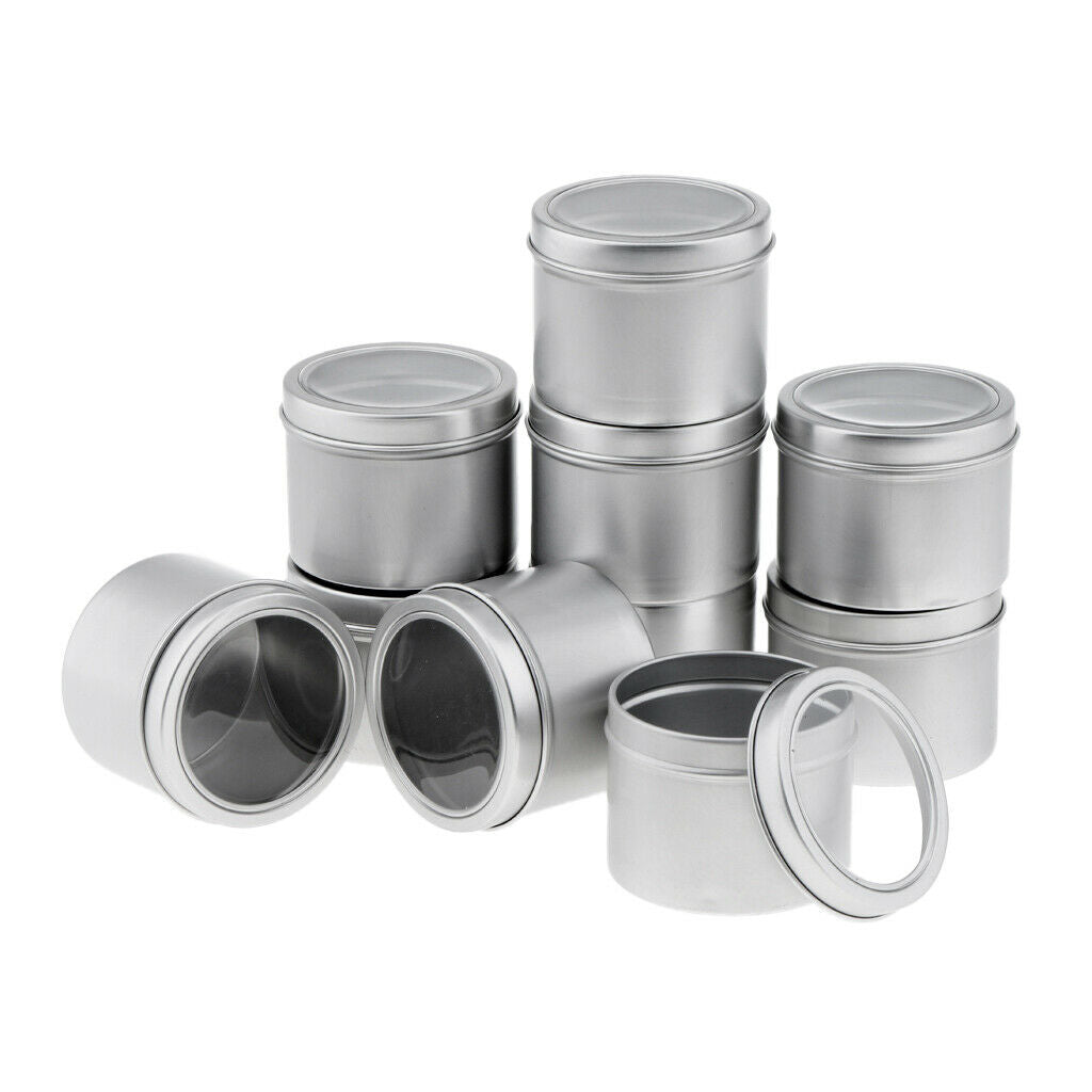 5x Empty Cosmetic Aluminum Tin Storage Pot Round Containers Screw Lid Bottle