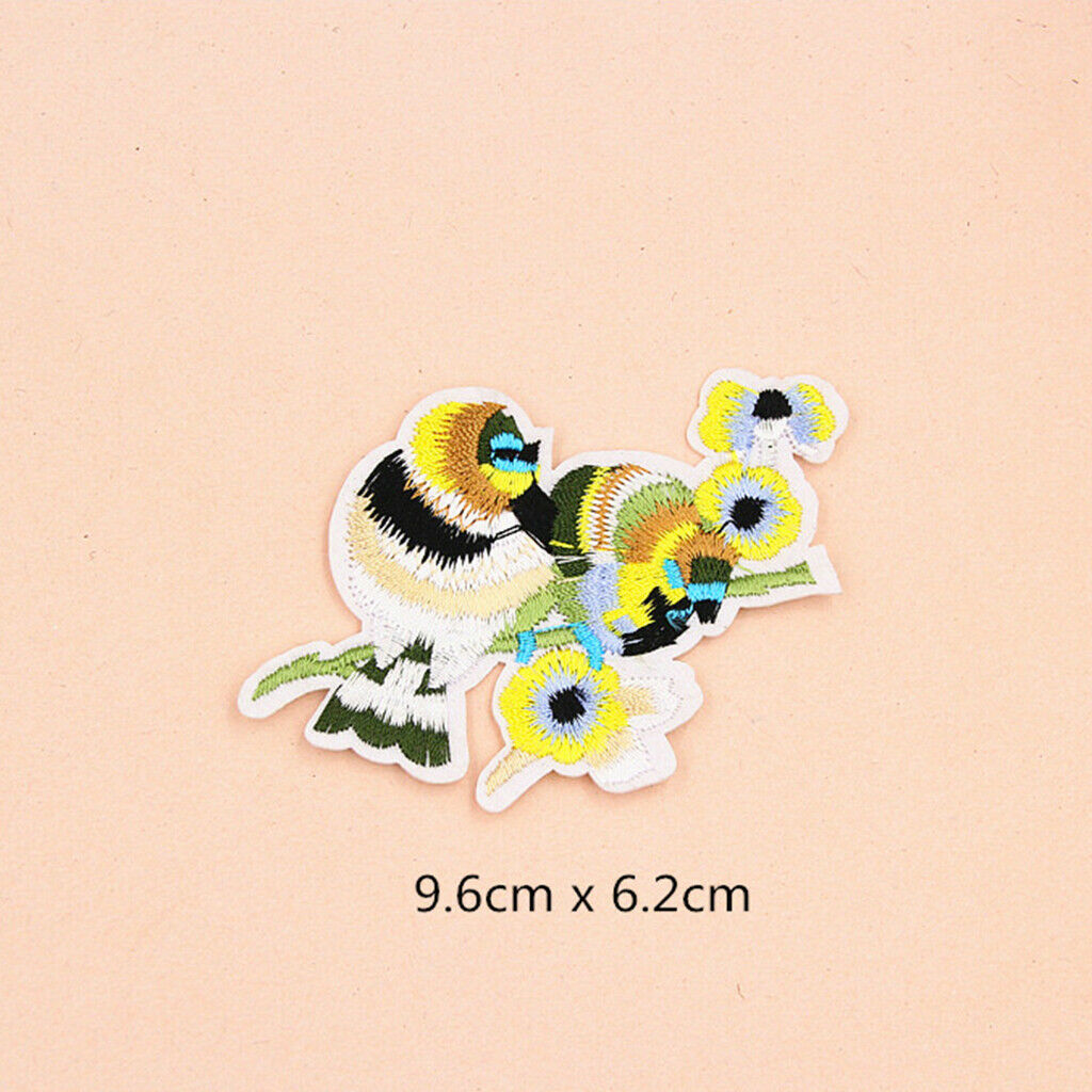 8pcs Mixed Patches Birds for Clothing Iron On Embroidered Applique DIY Decor