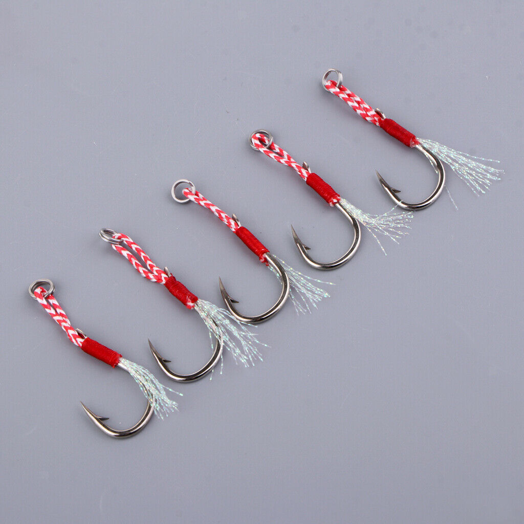15 Pcs Jigging Assist Hooks Fishhooks Worm Hooks Barbs 10/11/20 #