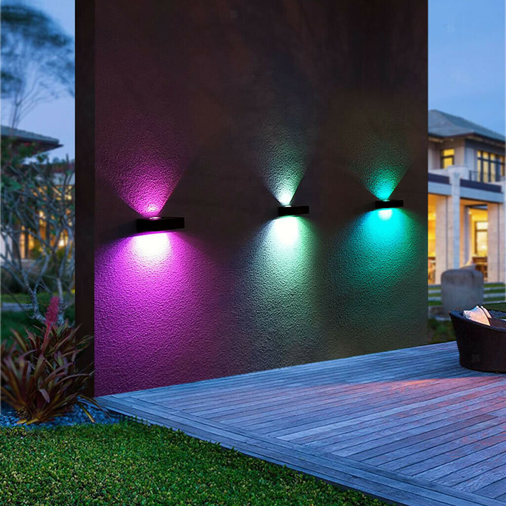 Waterproof Wall Lamp Solar Lights Color Changing Wall Sconces Stairway Decor