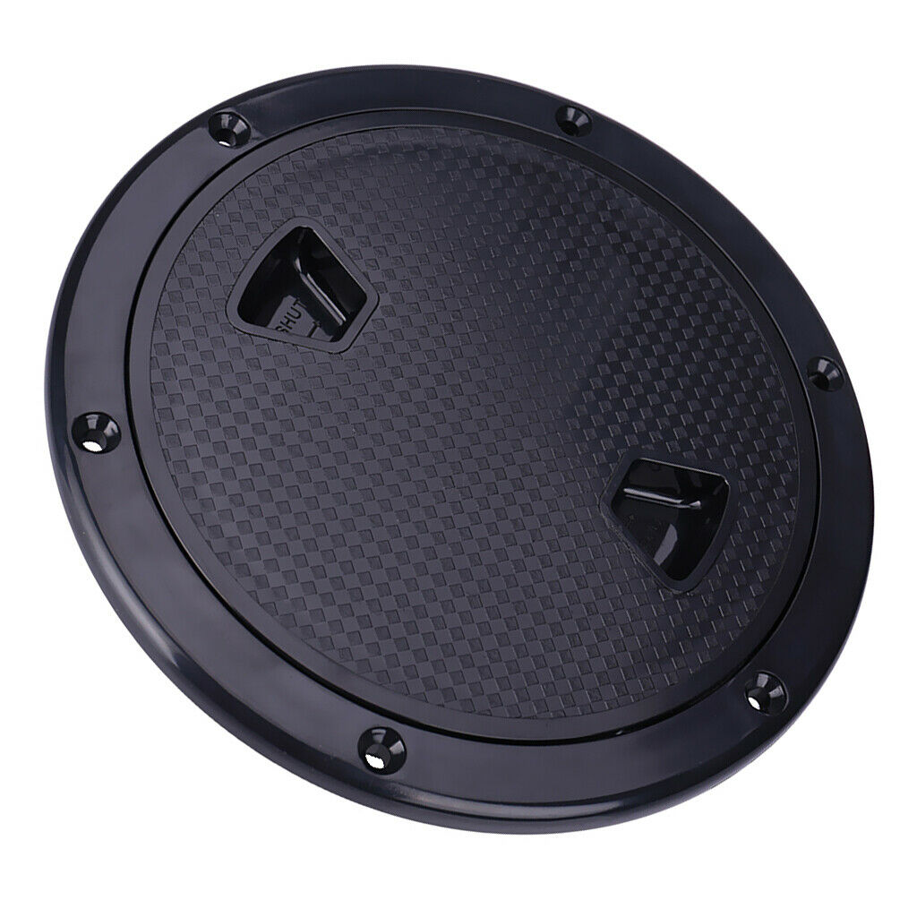 Black 6" Access Hatch Cover Screw Out Deck Plate for Marine Boat Yacht
