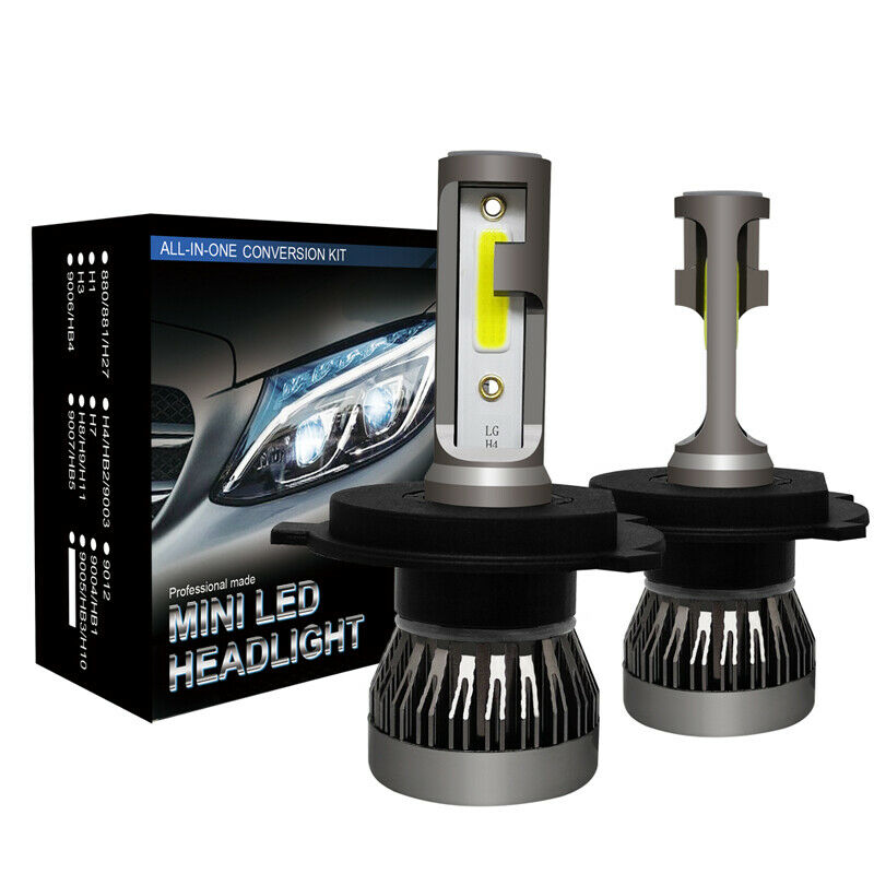 2PCS Car SUV 6000K H4 9003 HB2 LED Headlight Kit 1200W 6000LM Hi/Lo Beam Bulbs