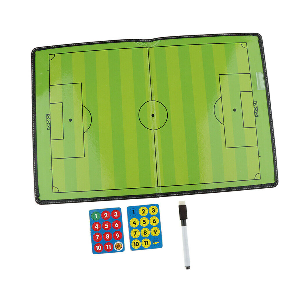 Football Coaching Board Foldable Strategy Teaching Clipboard Kit with Dry Eraser