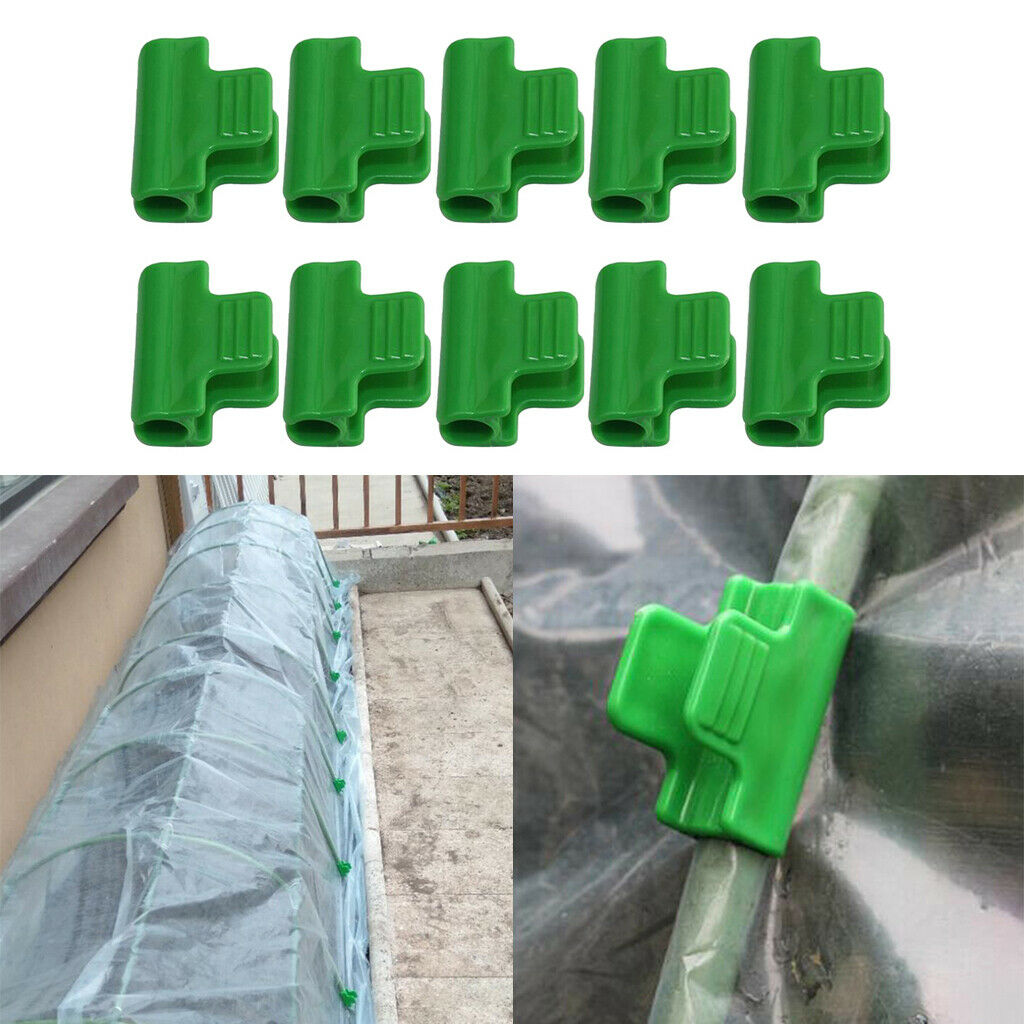 Set of 80 Plastic Green Fixed Clips Greenhouse Film Clamps Plant Cover Clips