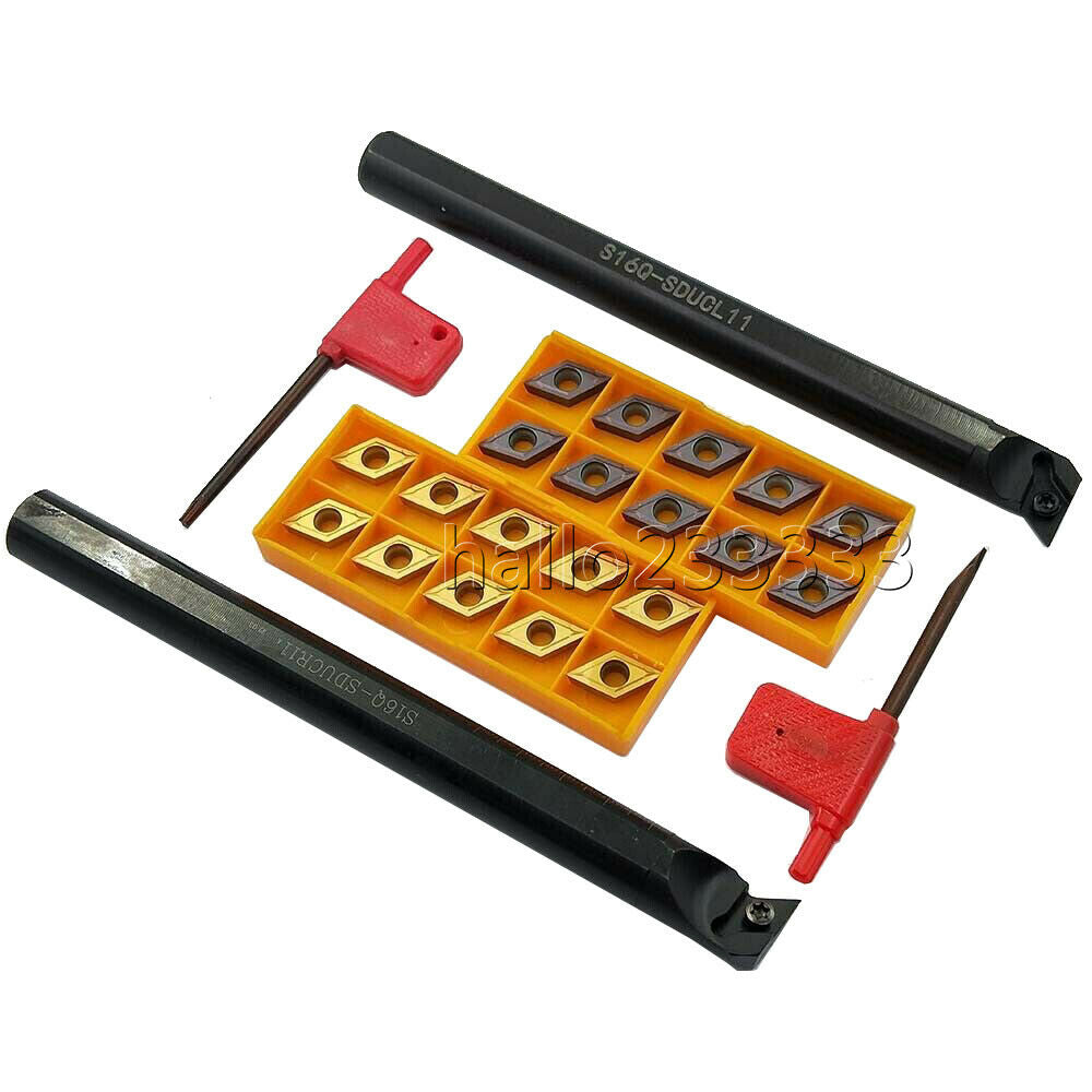 S16Q-SDUCR11+S16Q-SDUCL11 Lathe Internal Turning Tool Holder + 20pcs DCMT11T304
