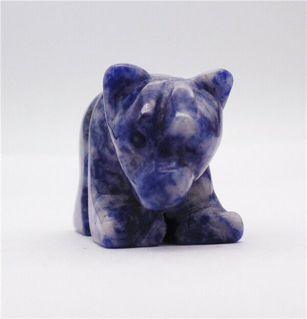 47x32x22mm Natural Blue Sodalite Carved Bear Decoration Statue Home Decor HH7730