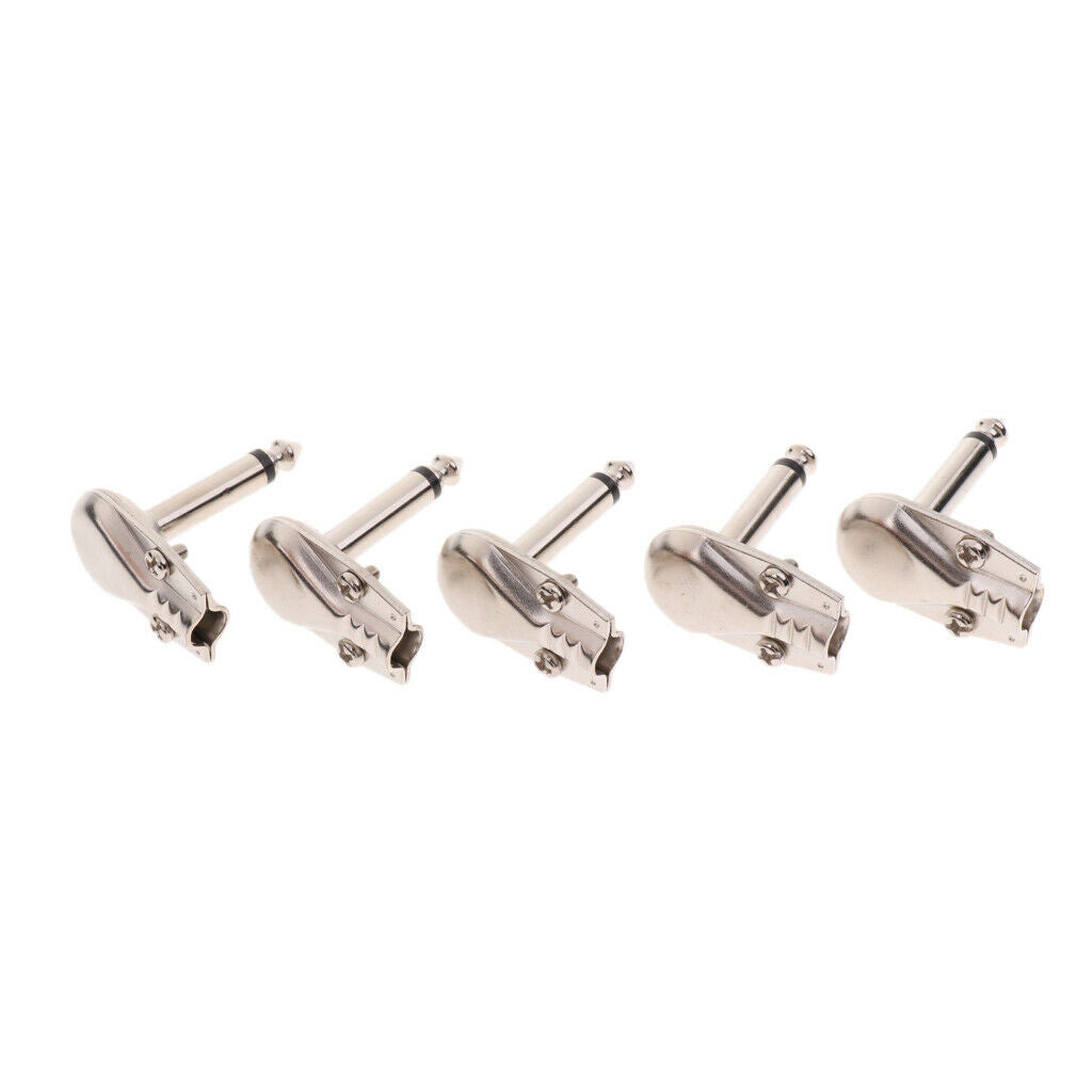 10PC 1/4" Mono guitar TS 6.35mm Right Angle Solder-Type Phono Male Connector