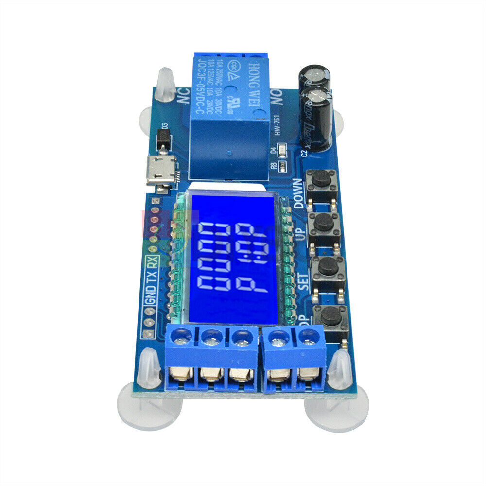 2PCS Micro USB Relay Module Delay Trigger Cycle Timer Circuit LCD Switch 6-30V