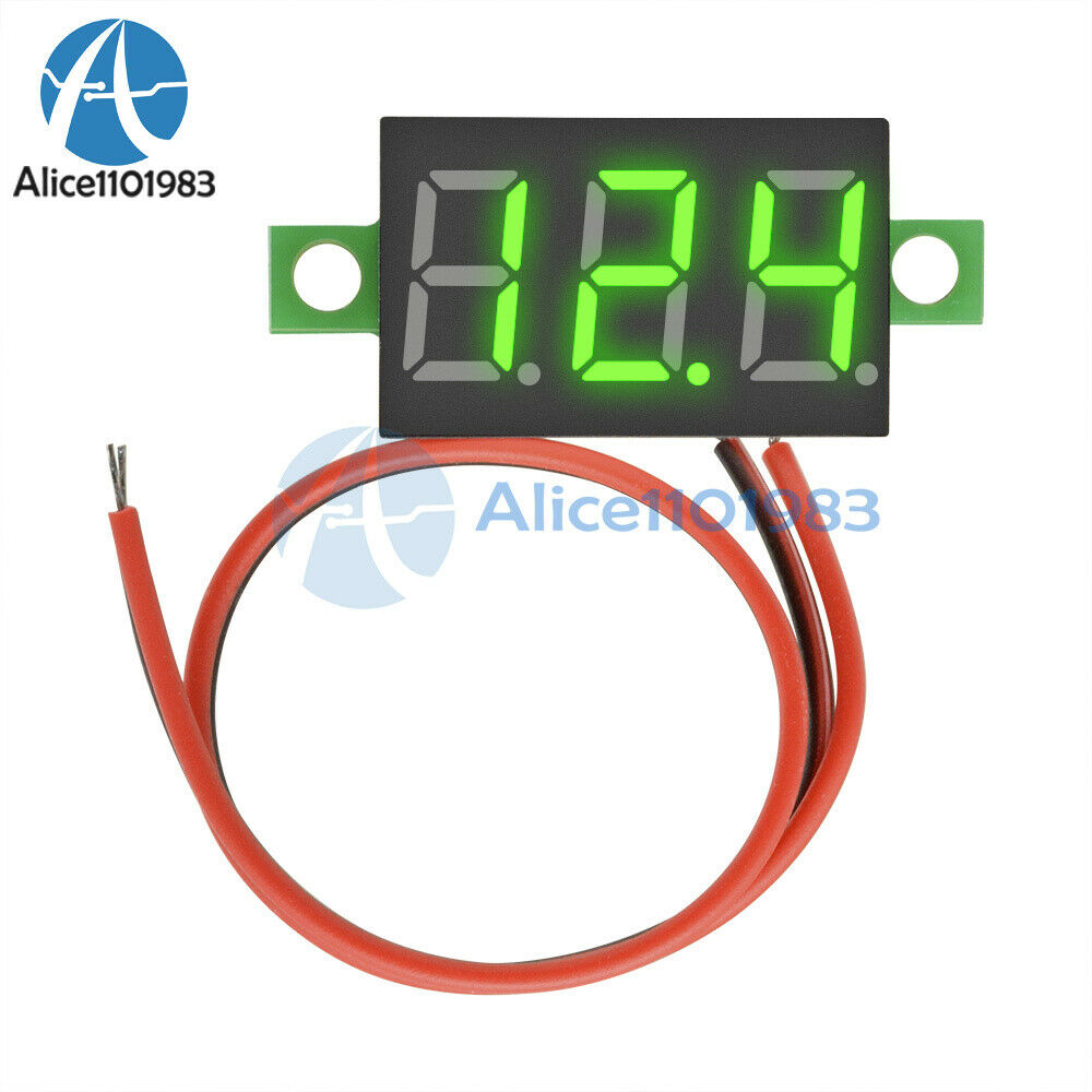 0.36" LED Digital Car Voltmeter Voltage Panel Meter 2 Wire DC 3-30V Yellow Green