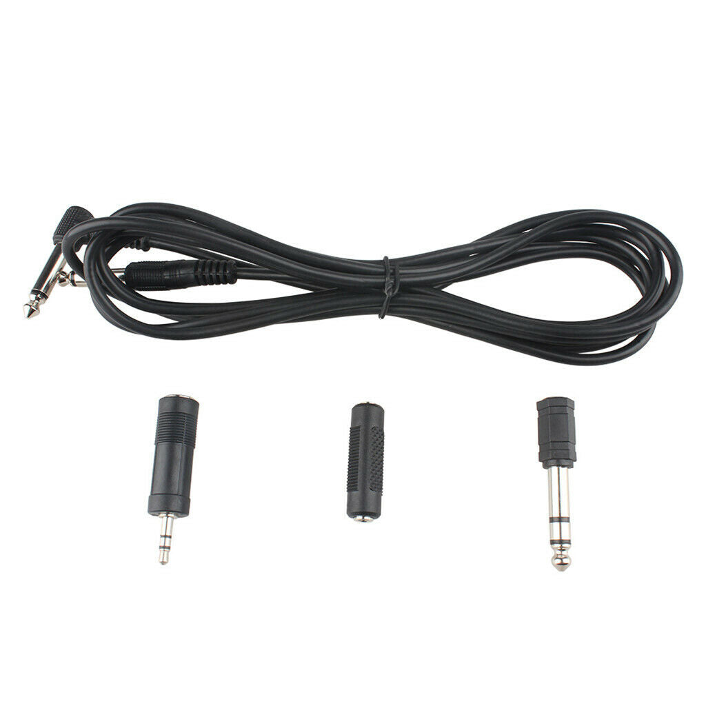 Guitar Audio Cable Amp w/ 3 Connectors (3.5 to 6.5, 6.5 to 3.5, 3.5 F to F)