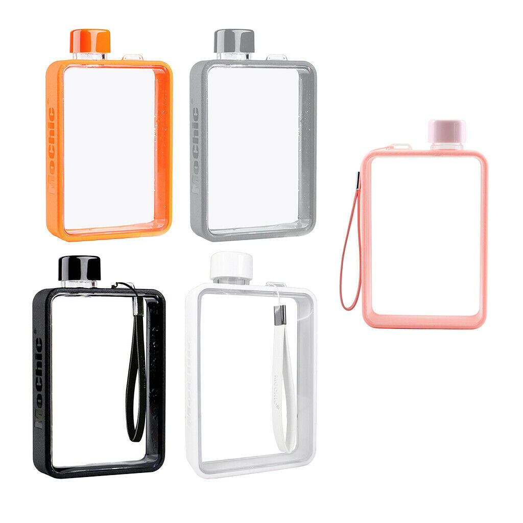 Clear Book Portable Paper Pad Water Bottle Flat Drinks Cup Kettle Black