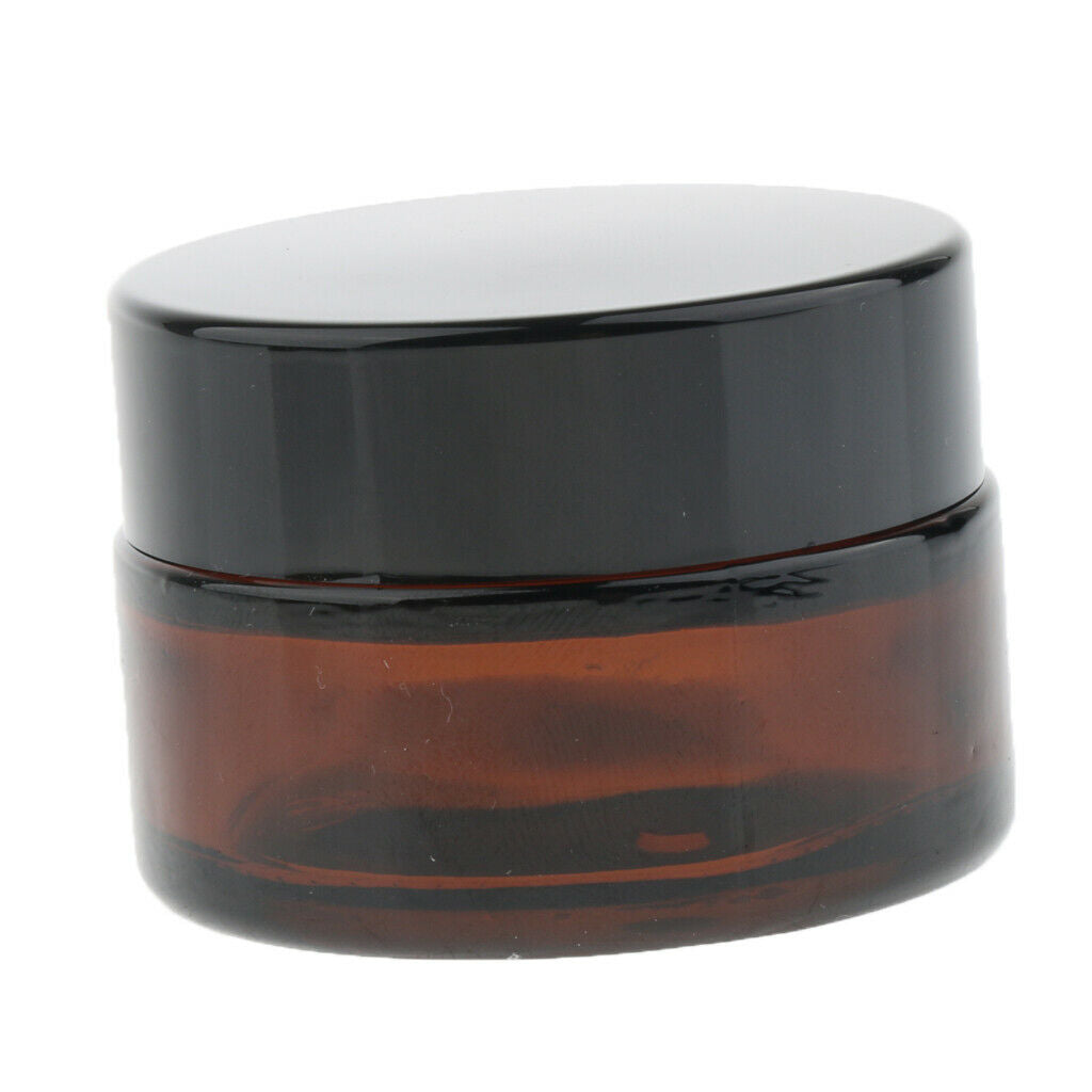 12 Pieces Refillable Round Glass Jars w/Lids Amber Glass Vials for 15g