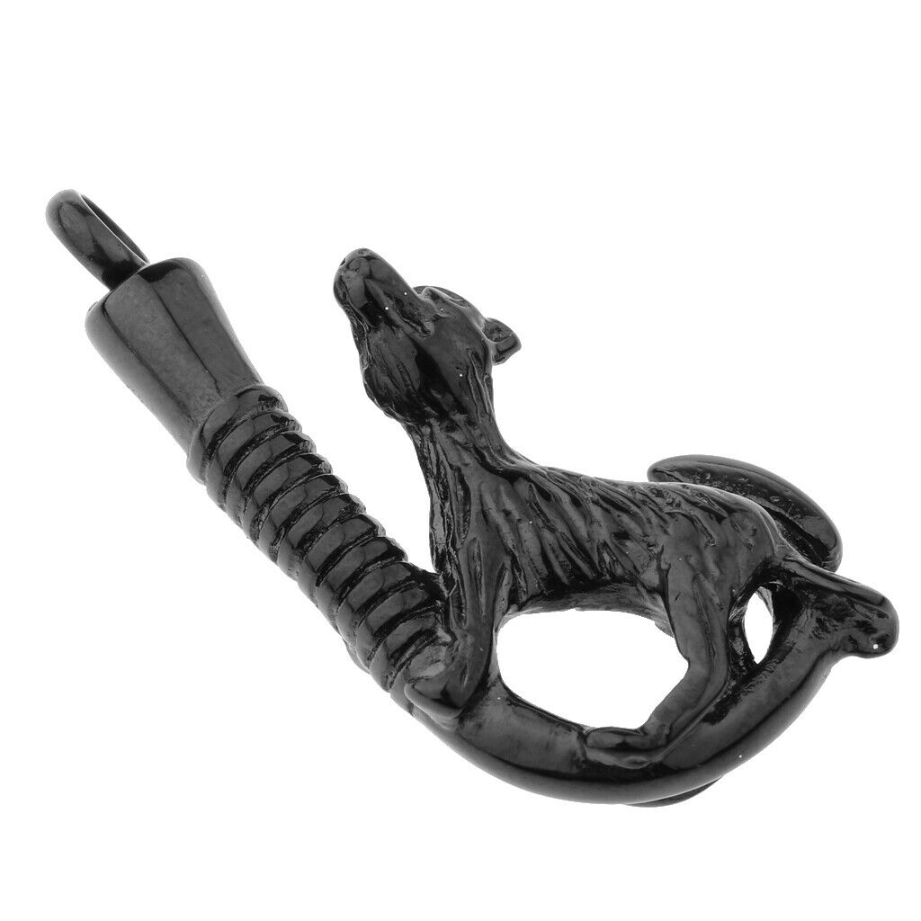 Love Pet Dog Stainless Steel Fish Hook Cremation Memorial Ash Pendant Black