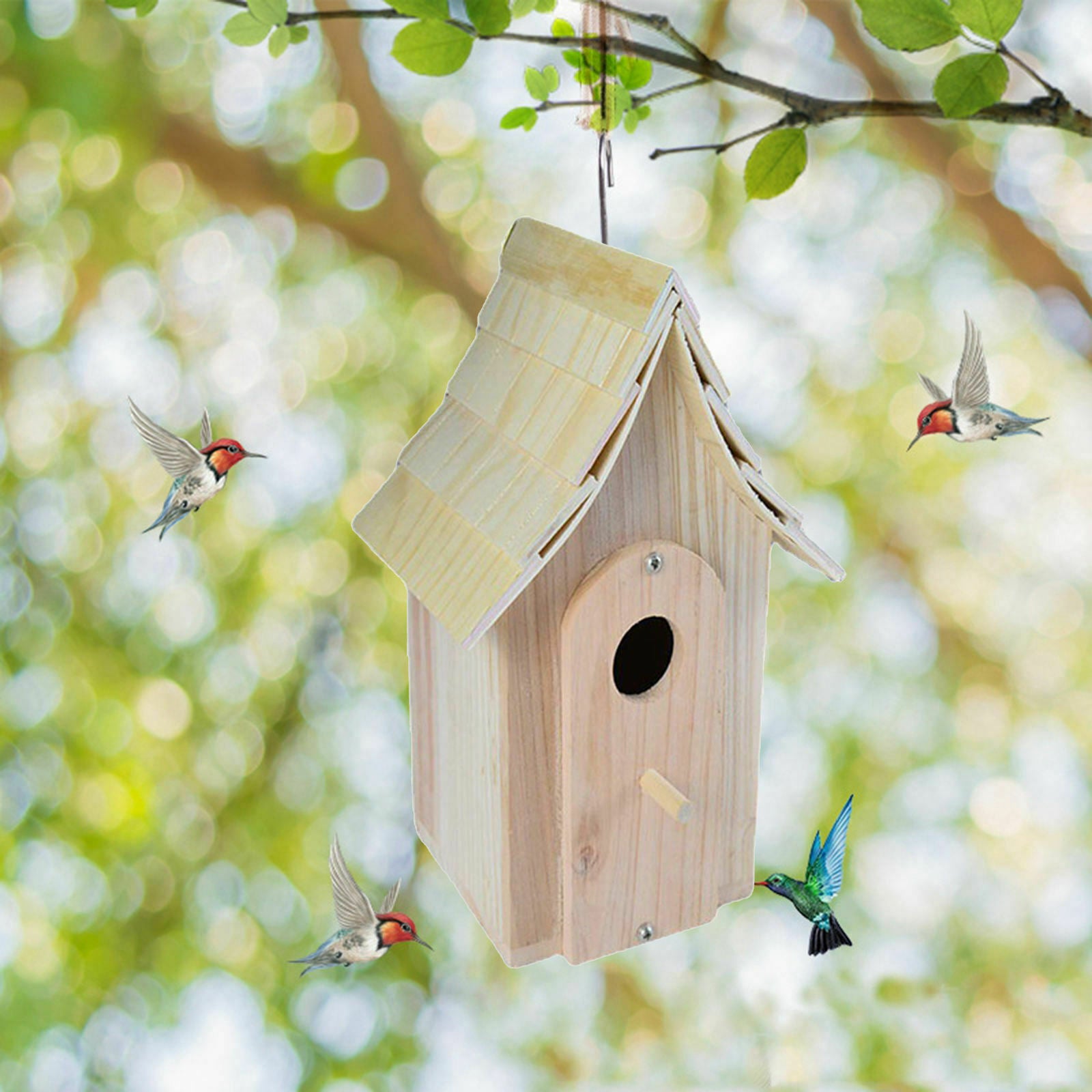 Wooden Birdhouse Nesting Box Roman Hanging Shaped Resting Place Balcony Bird