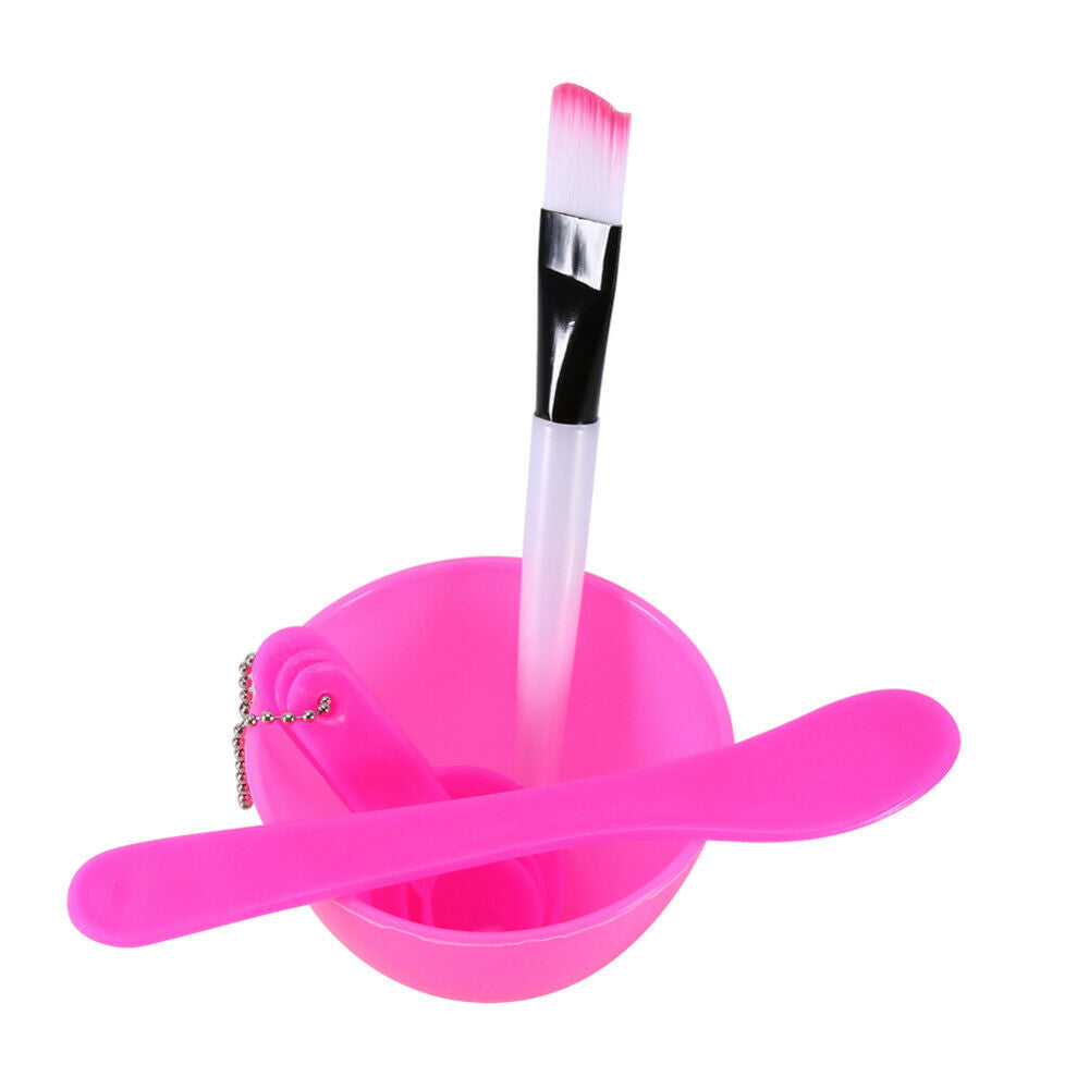 DIY Beauty Masks Bowl Cosmetic Mixing Spoon Brush Kit w/ Make Up Brushes 4 IN 1