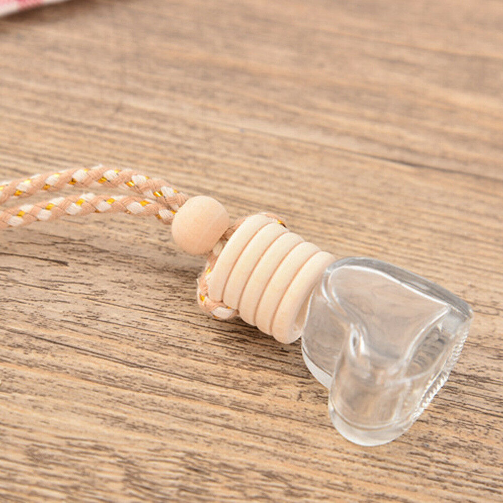 2PC 5ML Heart Essential Oil Glass Bottle Empty Car Hanging Perfume Pendant Gift