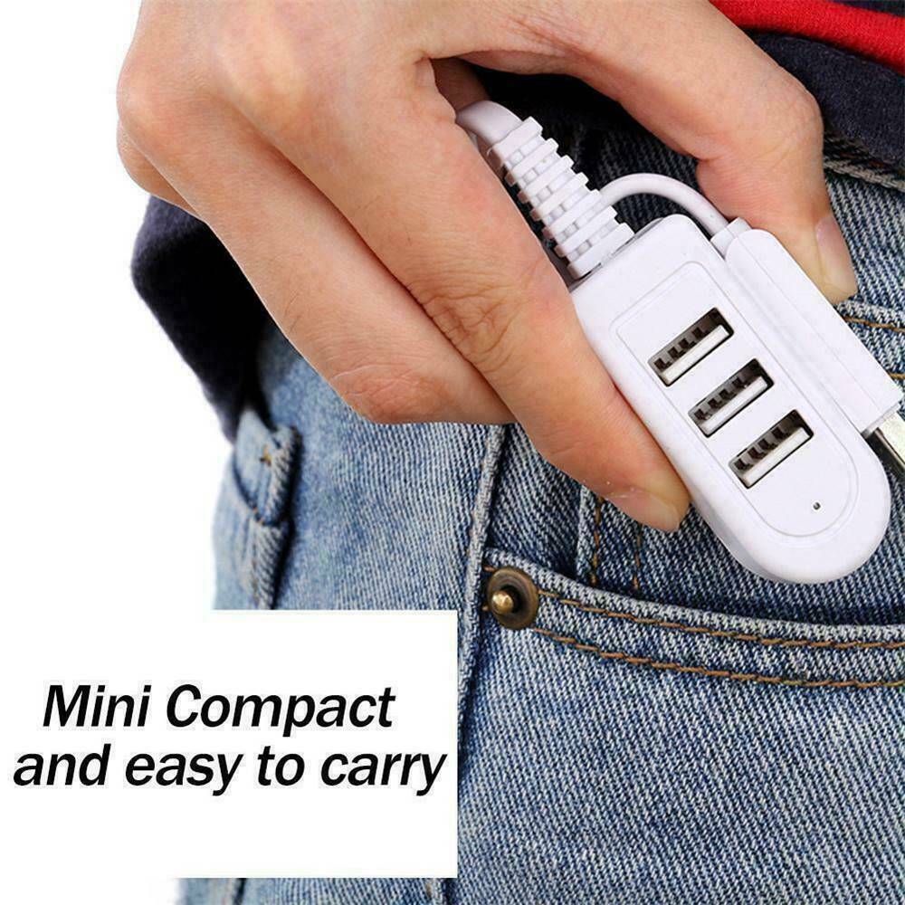 USB HUB 2.0 Splitter 3 Port Adaptor PC Laptop High Speed Extension Extender USA