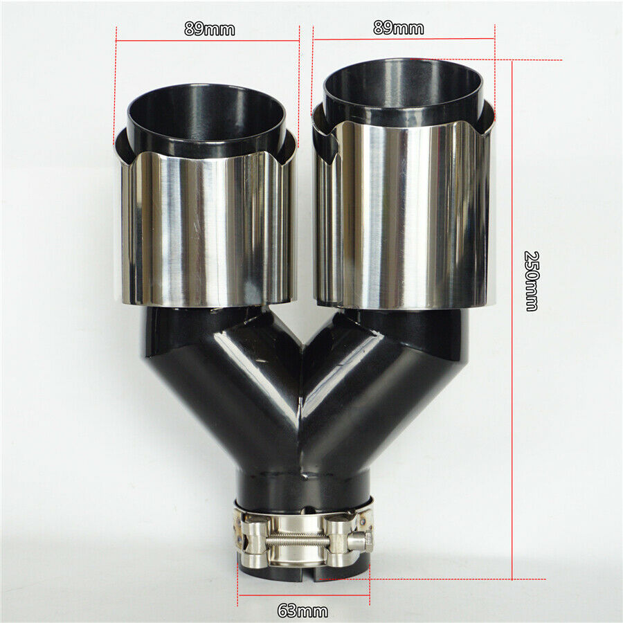 Dual wall Exhaust Tips 2.5" Inlet 3.5'' Outlet  Stainless Steel Left Side Car