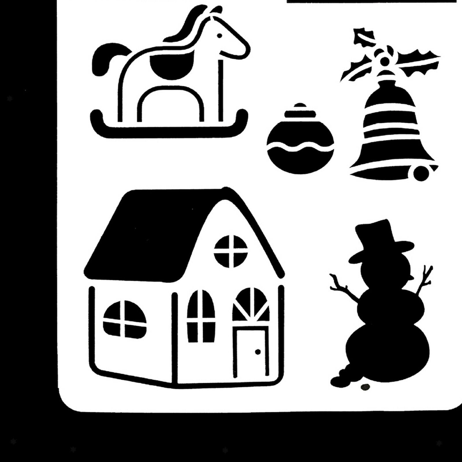 12x Christmas Stencils Christmas Tree Template Planner Cake Body