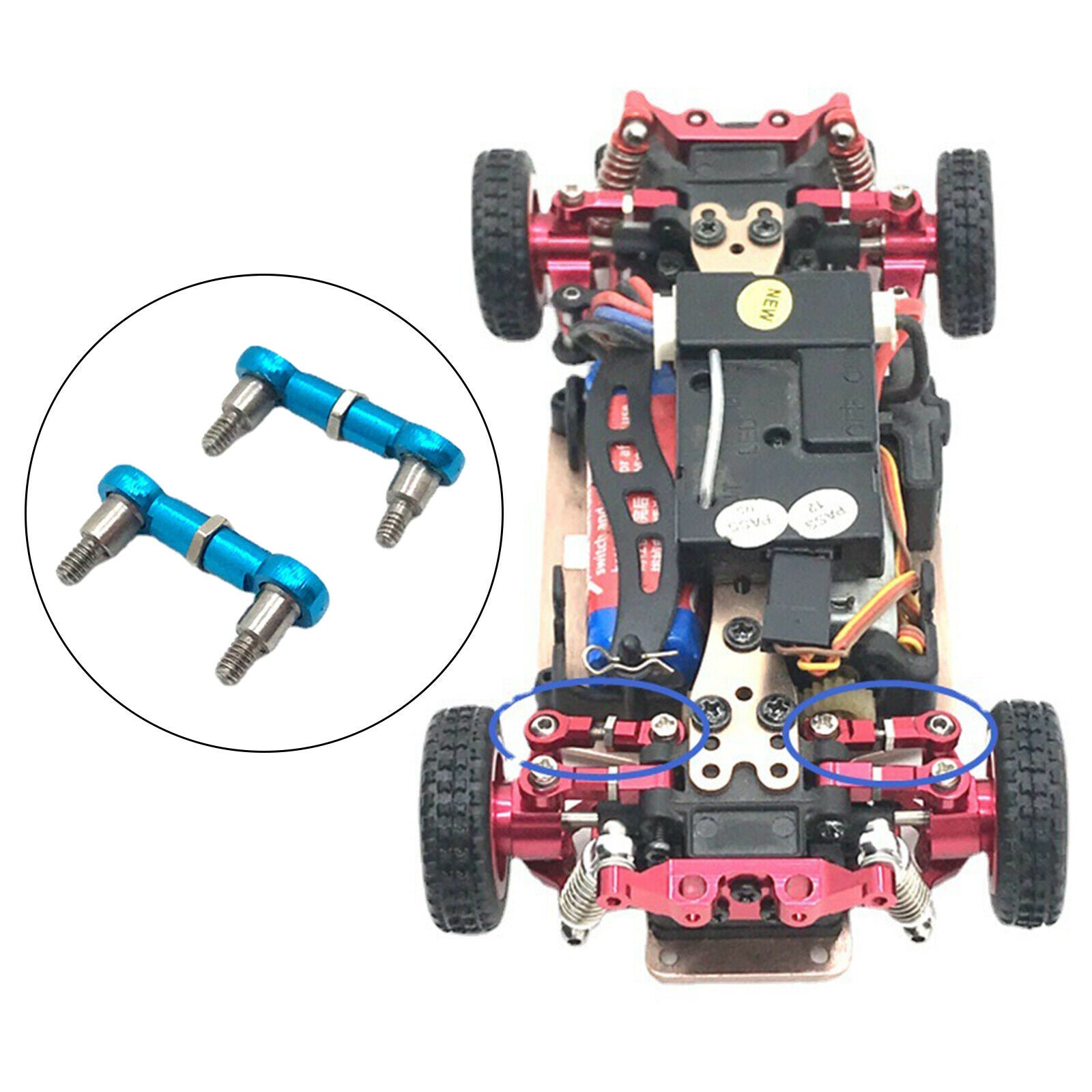 2X 2x Steering Linkage Pull Rod Adjustable for Wltoys K969 K979 Replaces Blue