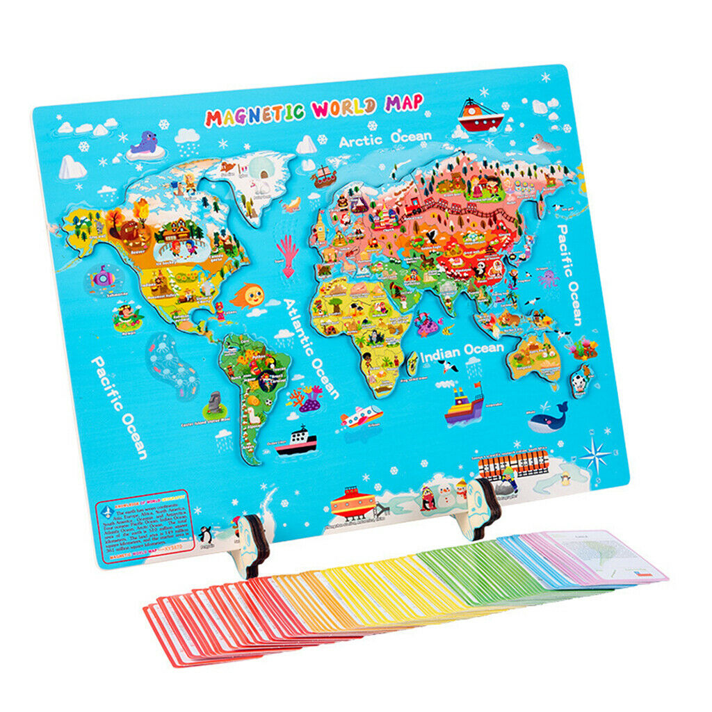 World Map Puzzles Development Geography Building Block Motor Skills Toys