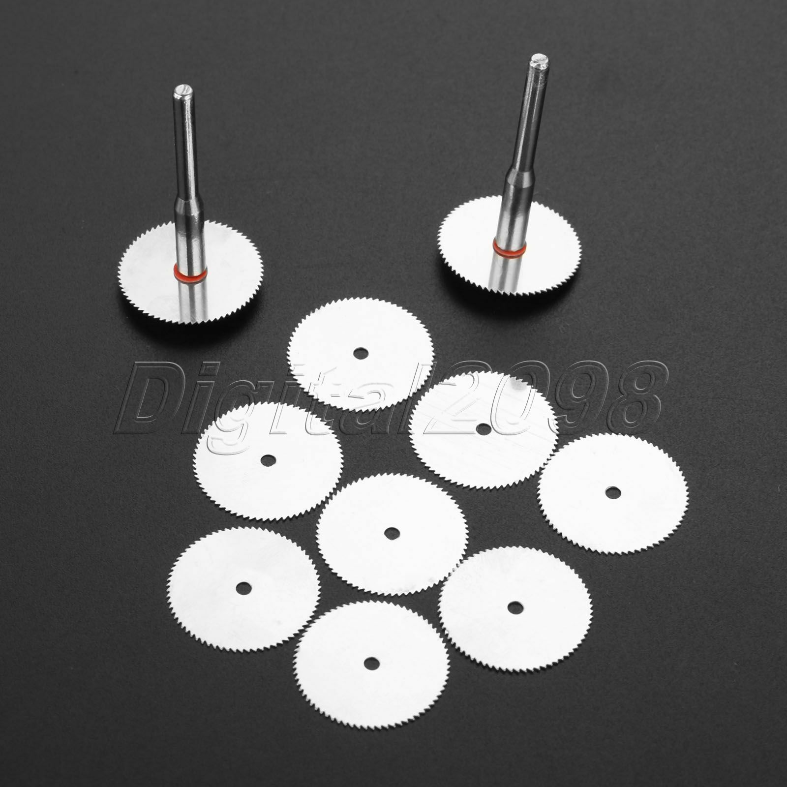 Rotary Cutter Mini HSS Circular Saw Disc Blades Mandrel Hobby Drill 10Pc Set L50