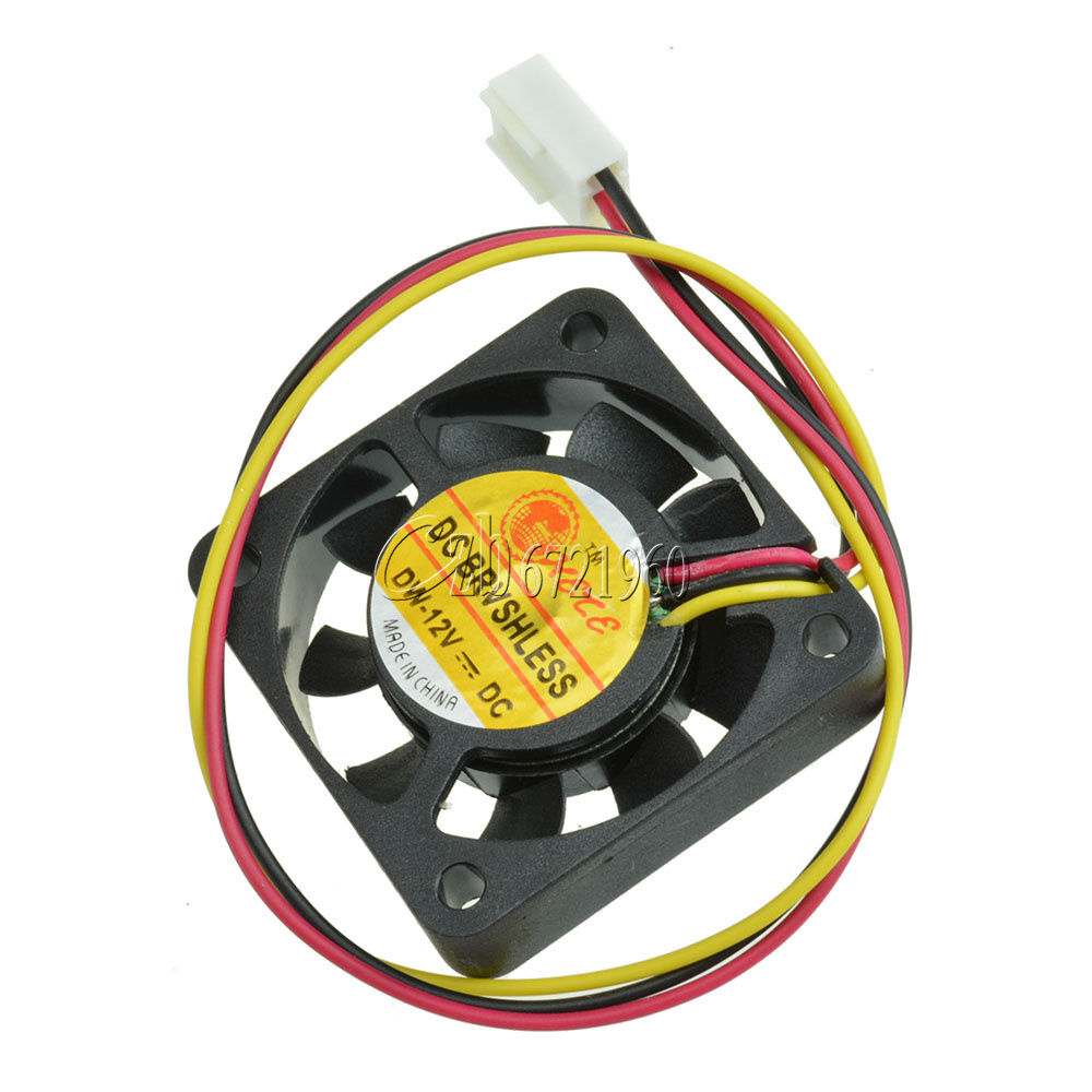 2PCS 12V 3Pin 40mm Mini DC Brushless Computer Cooler Cooling Fan PC 40X40X10MM