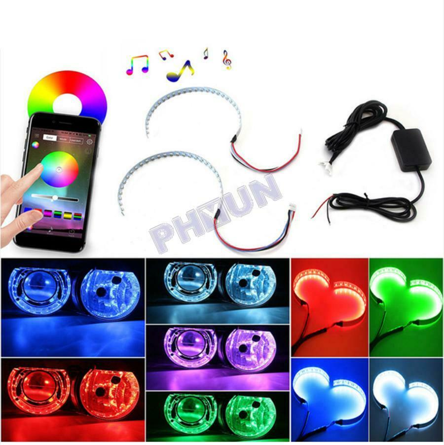 Bluetooth Wireless Control RGB LED Demon Eye Halo Ring for Headlight Projector