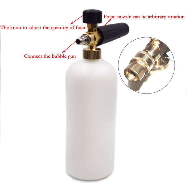 1L Snow Foam Lance Cannon With 1/4"Quick Connect Adapter For Pressure Washer Gun