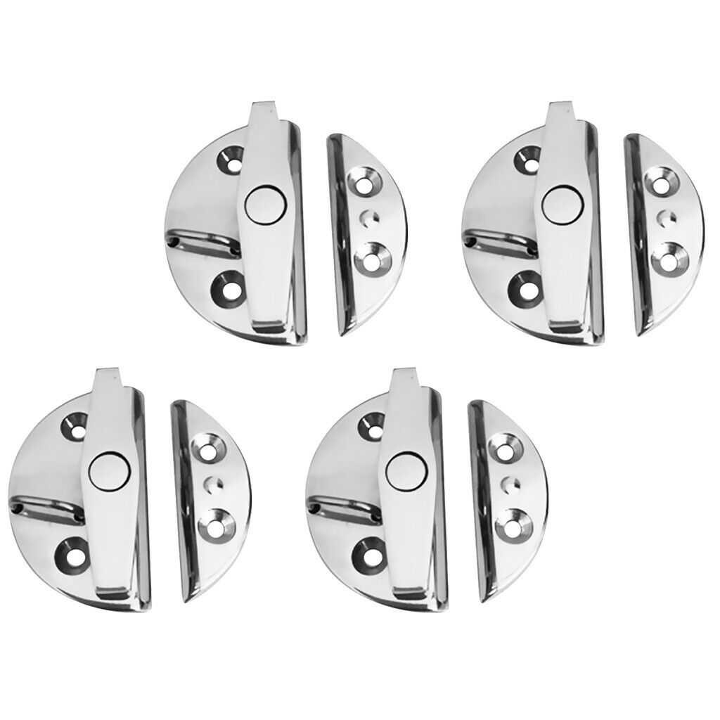 4pcs Stainless Steel Twist Lock Round Marine Boat Door Catch Latch 2.17