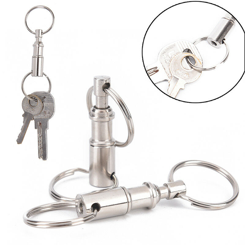 2Pcs Outdoor Backpack Key Ring Carabiner Double Key Ring Padlock Keychain.l8