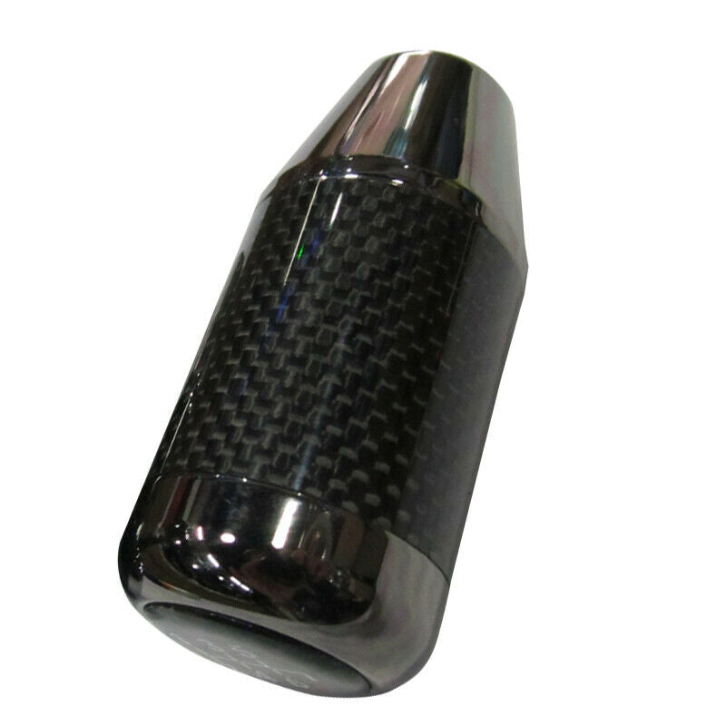 Real Carbon Fiber Car Gear Shift Knob w/ 3 Adapter Shifter Oval Type M10 M8x1.25