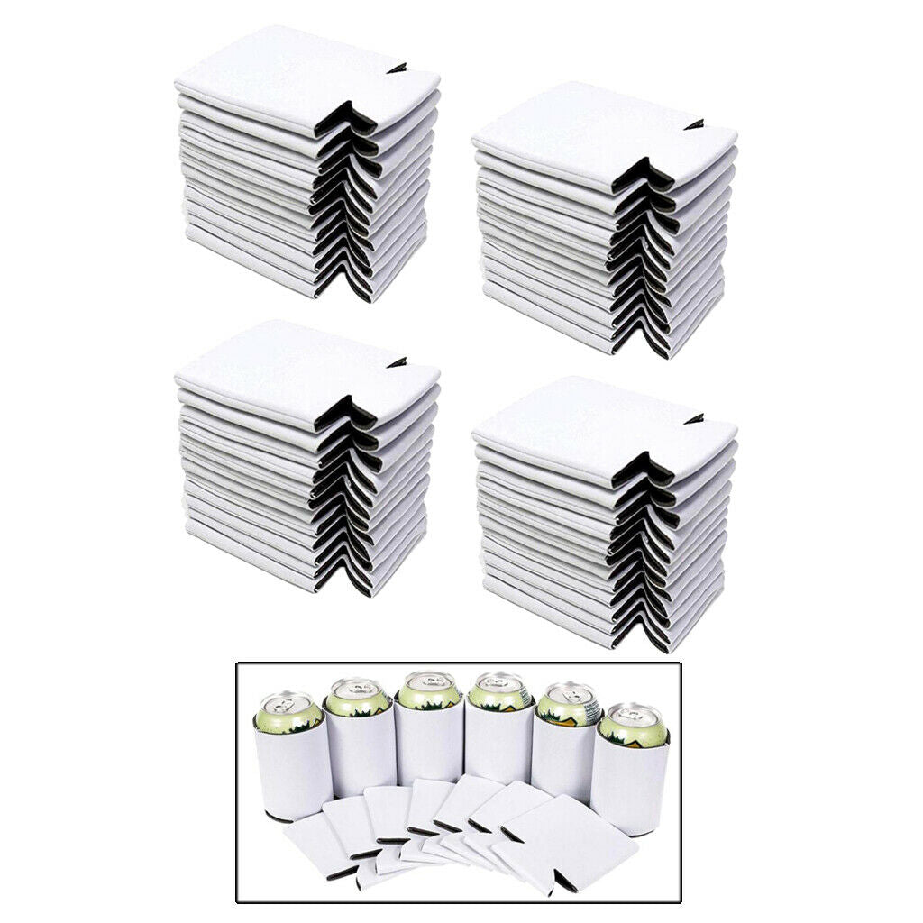 40 Counts Blank Neoprene Beer Can Coolers Sleeves Drink Caddies Soda Holder