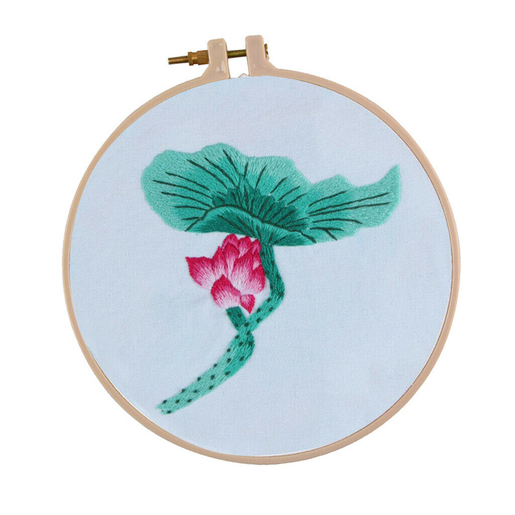 Modern Lotus Hand Embroidery Kit Embroidery Sampler for Beginners Lotus 2