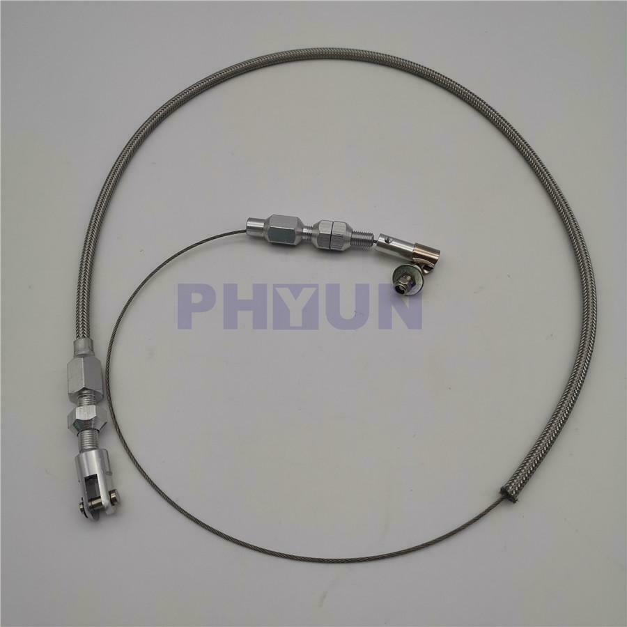 24" Car Auto Throttle Pedal Cable Braided Stainless Outer Tube Steel Inner Cable