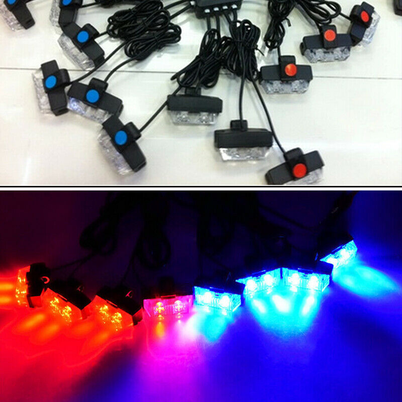 32LED Car SUV's Strobe Emergency Lights Bars Dash Flashing Grille Lamp 16 Bulbs