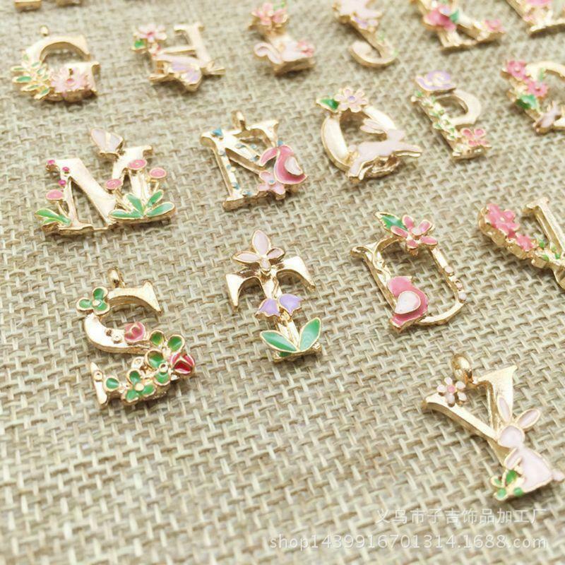 26 Letters Initial A-Z Alphabet Charms Pendant Garden Fairy Tale Jewelry Making
