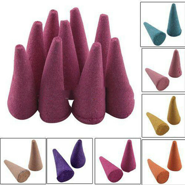 30x Dalily Colorful Fragrances Mix Scent Incense Cones Natural Plant Sour.l8