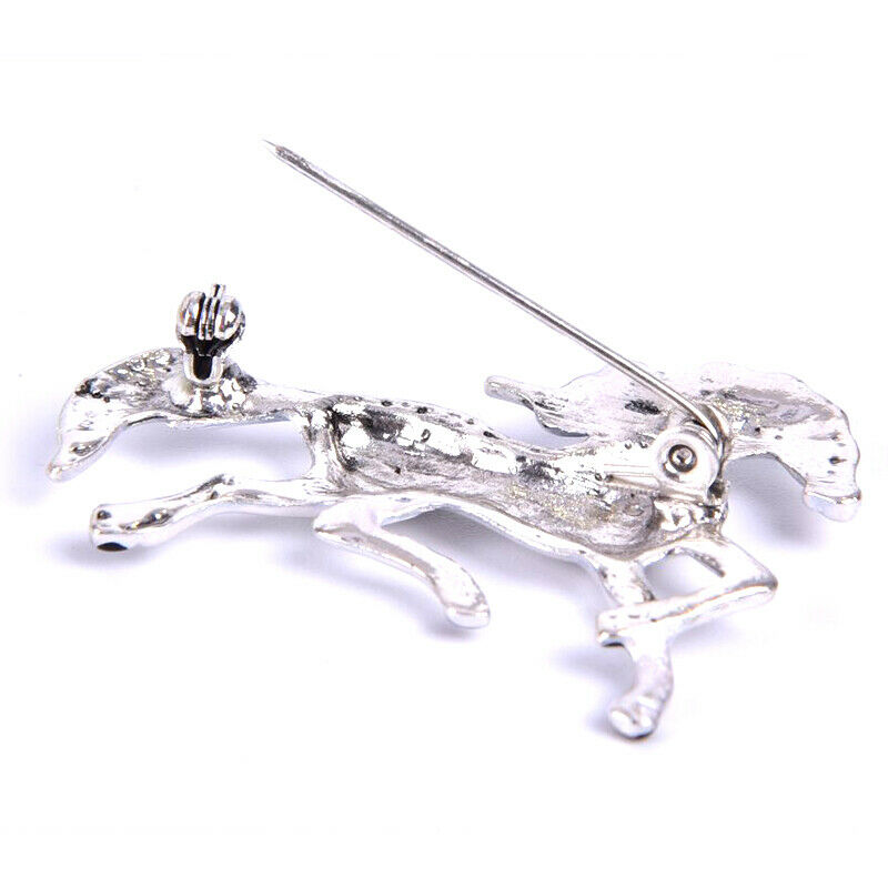 Fashion White Horse Brooch Pin Collar Decoraion Badge Corsage Jewelry WomenY1