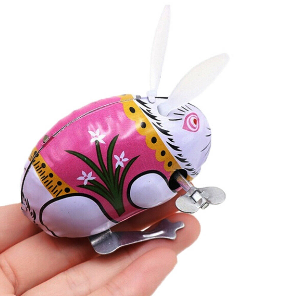 1Pc cute tin wind up clockwork toys jumping rabbit classic t.l8