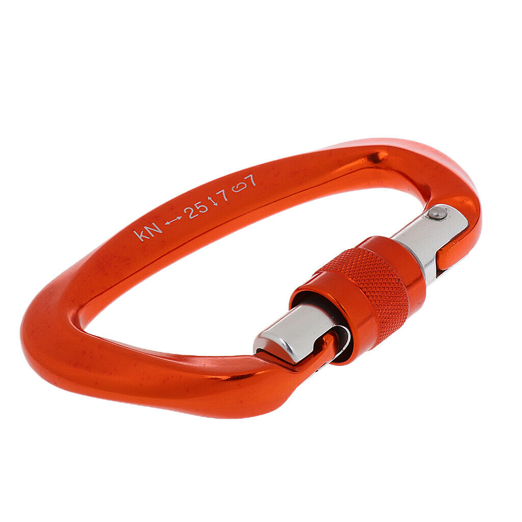2 Pieces Screw Locking Karabiner, 25KN Carabiner, Rock Climbing, Scaffolding,