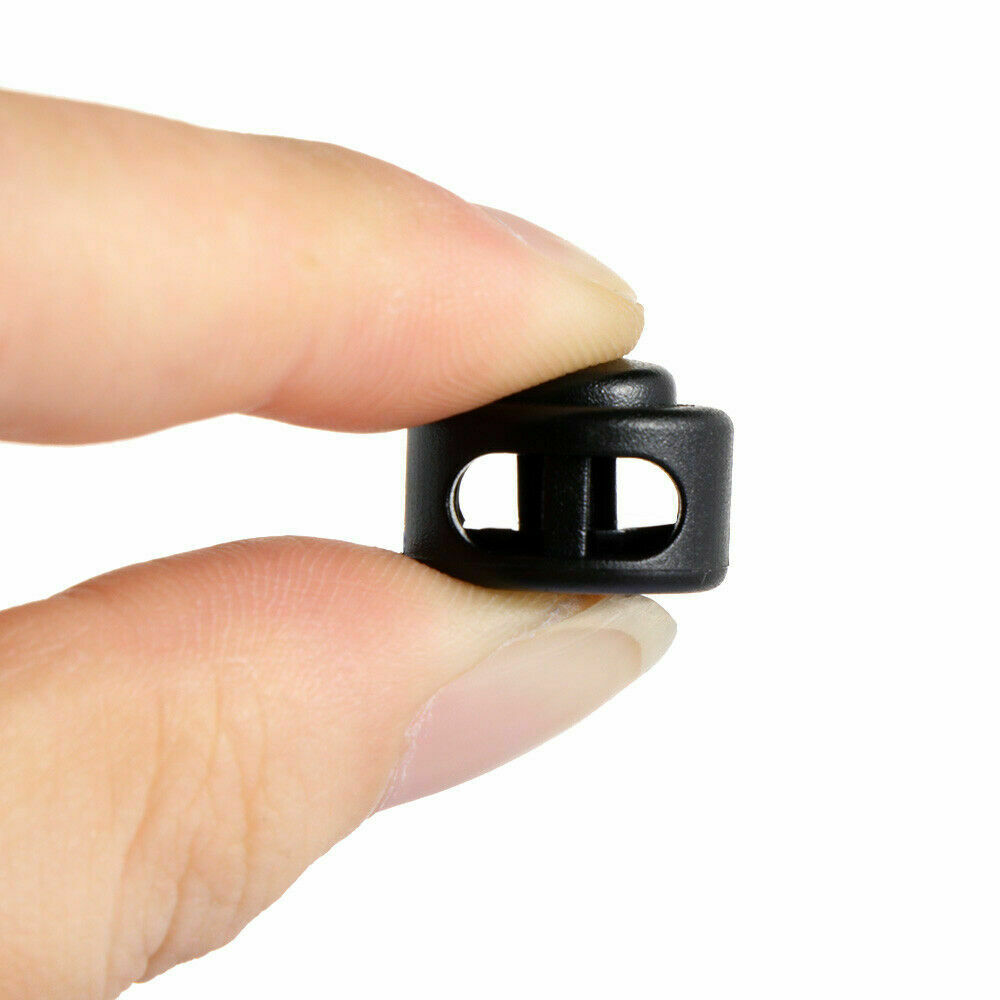 12x Cord lock 5mm toggle stopper clip clamp drawstring buckle spring catch Lots