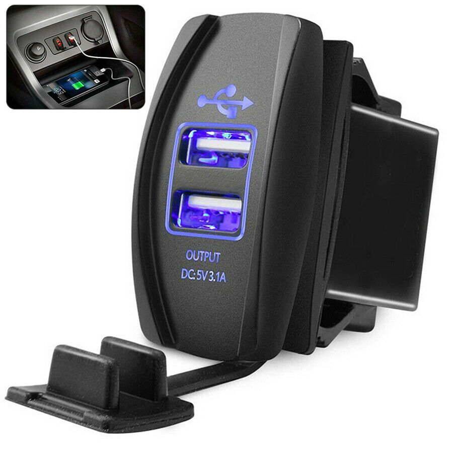 1PCS 5V Dual USB Charger Black Plastic & Rubber Not Easy To Distort Dustproof