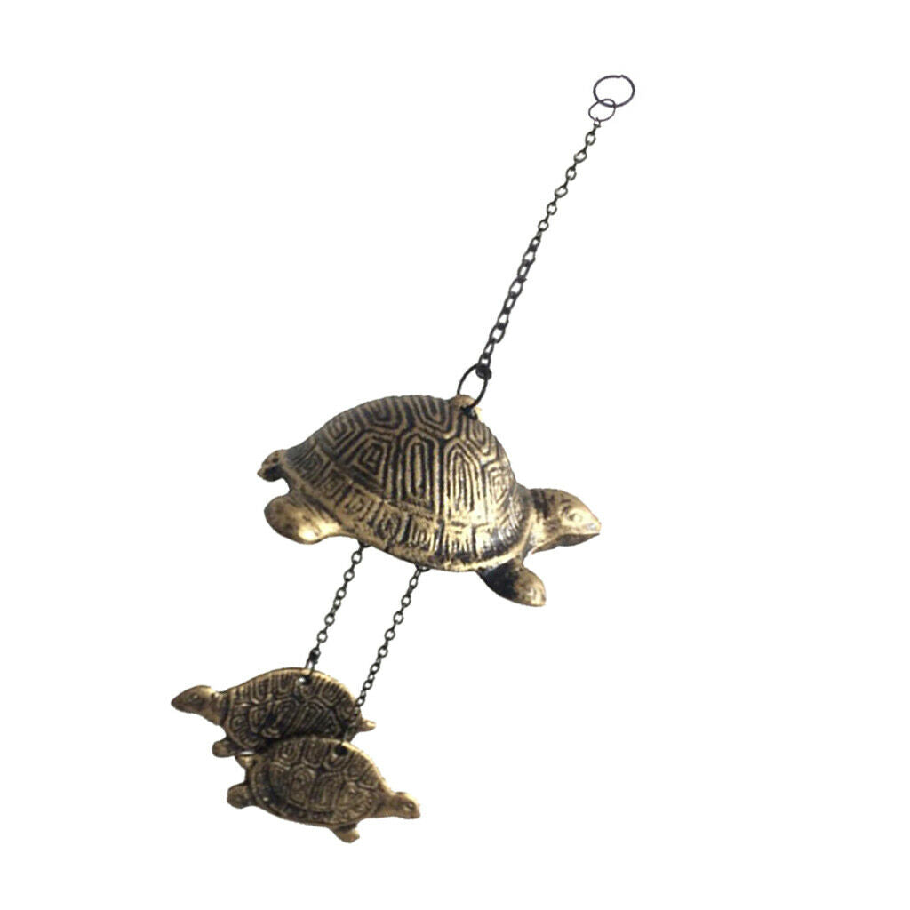 MagiDeal Hanging Chinese Turtle Bells Garden Relaxing Metal