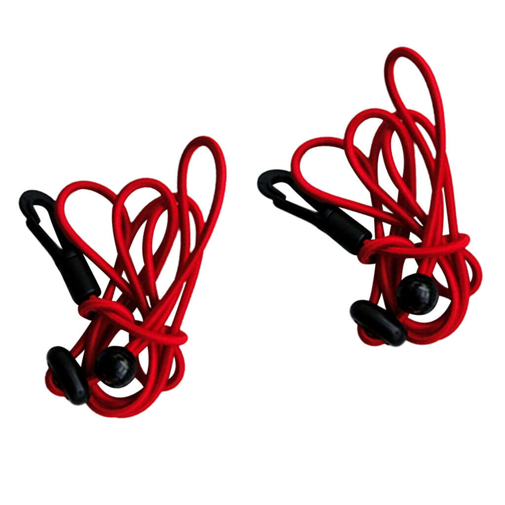 2 Pieces 1.2m 4mm Kayak Paddle Leash Bungee Fishing Rod Lanyard red