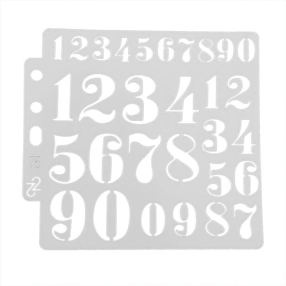 Plastic Numbers Painting Template DIY Cake Coffee Decor Spray Mold Stencil C#P5