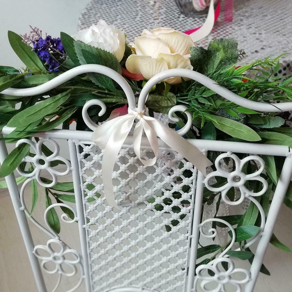 2 Pc Romantic Simulation Leaves Silk Flower Wall Door Chair Back Hanging Decor