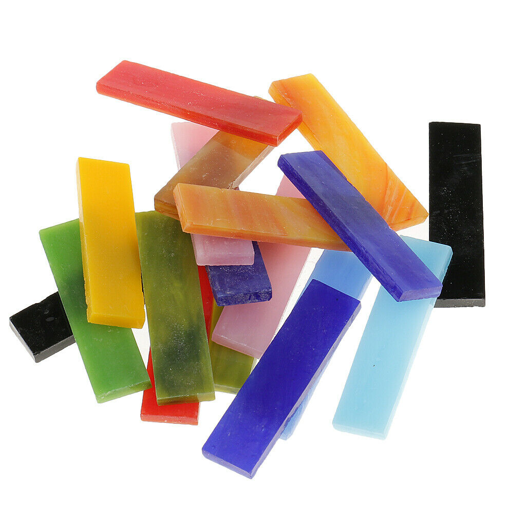 Colorful Mosaic Tiles - 220 Stained Glass Mosaic Tile Supplies Rectangle for DIY